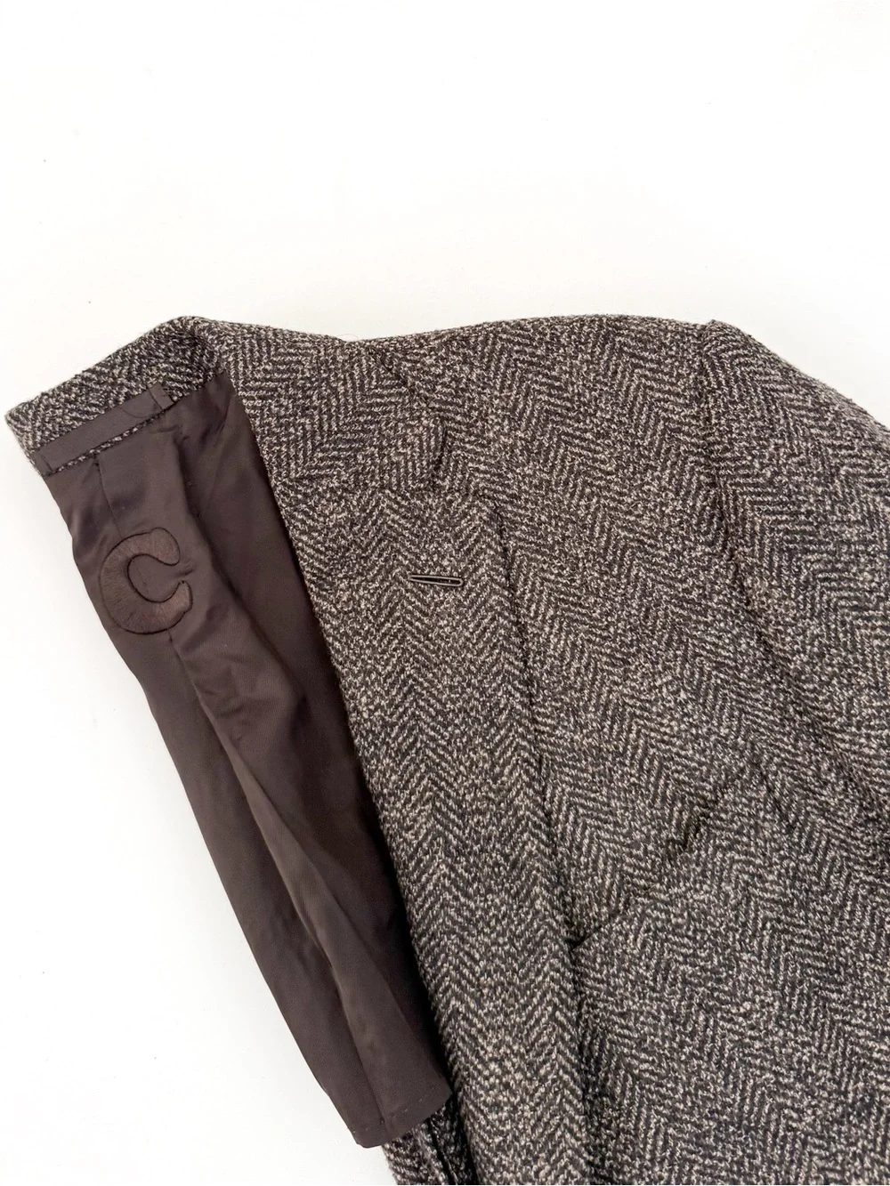 NWT NEW Caruso Tweed Brown Herringbone Wool Silk Blazer Classic Sport Coat 40R